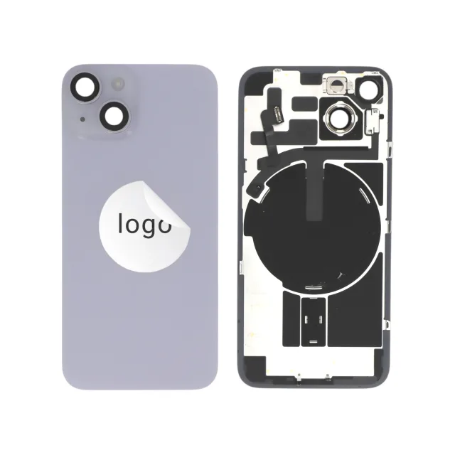 Complete Back Glass Purple with Components for iPhone 14 Pulled A
