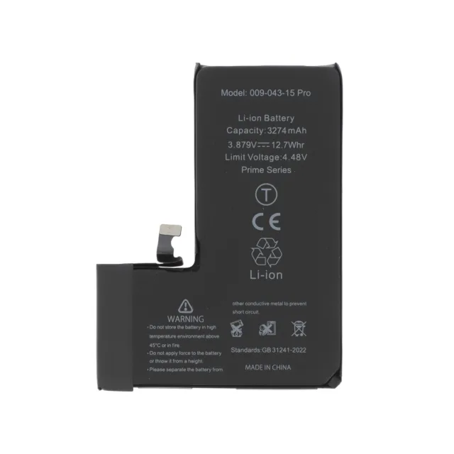 Battery iPhone 15 Pro Ti Prime Diagnostic Compatible, Premium