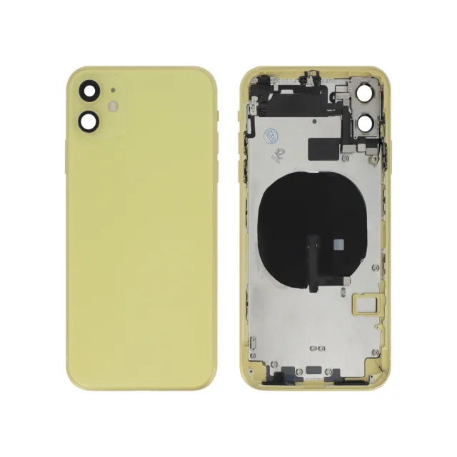 Carcasă cu ramă și capac spate iPhone 11 cu MagSafe, fără logo — compatibilă — Yellow