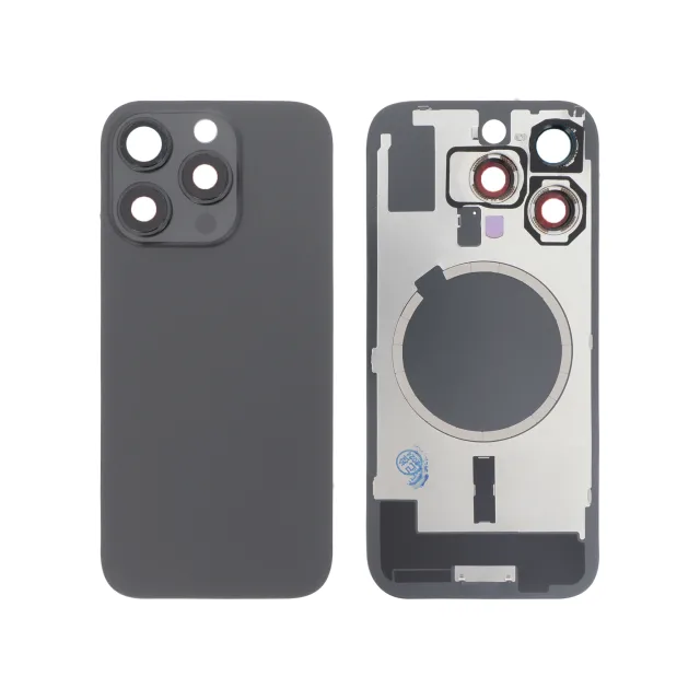 Back Case Black Titanium with MagSafe without logo for iPhone 16 Pro, Compatible
