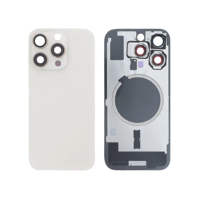 Back Case Titanium Sand with MagSafe without logo for iPhone 16 Pro, Compatible