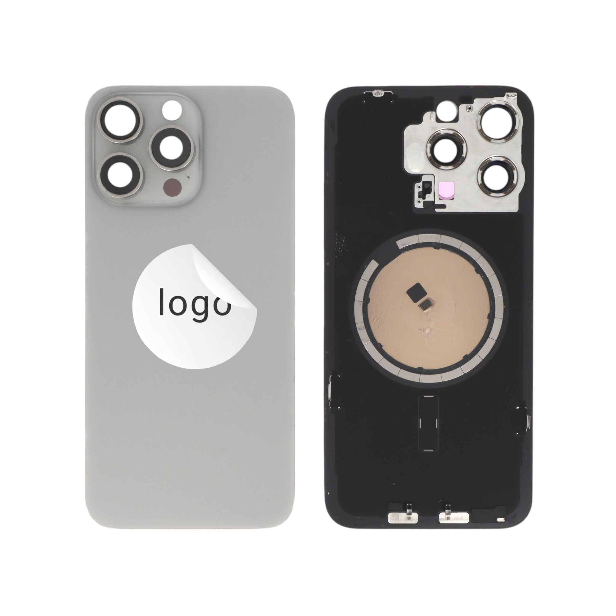 Capac spate Natural Titanium iPhone 15 Pro Max Original Pulled Grade C