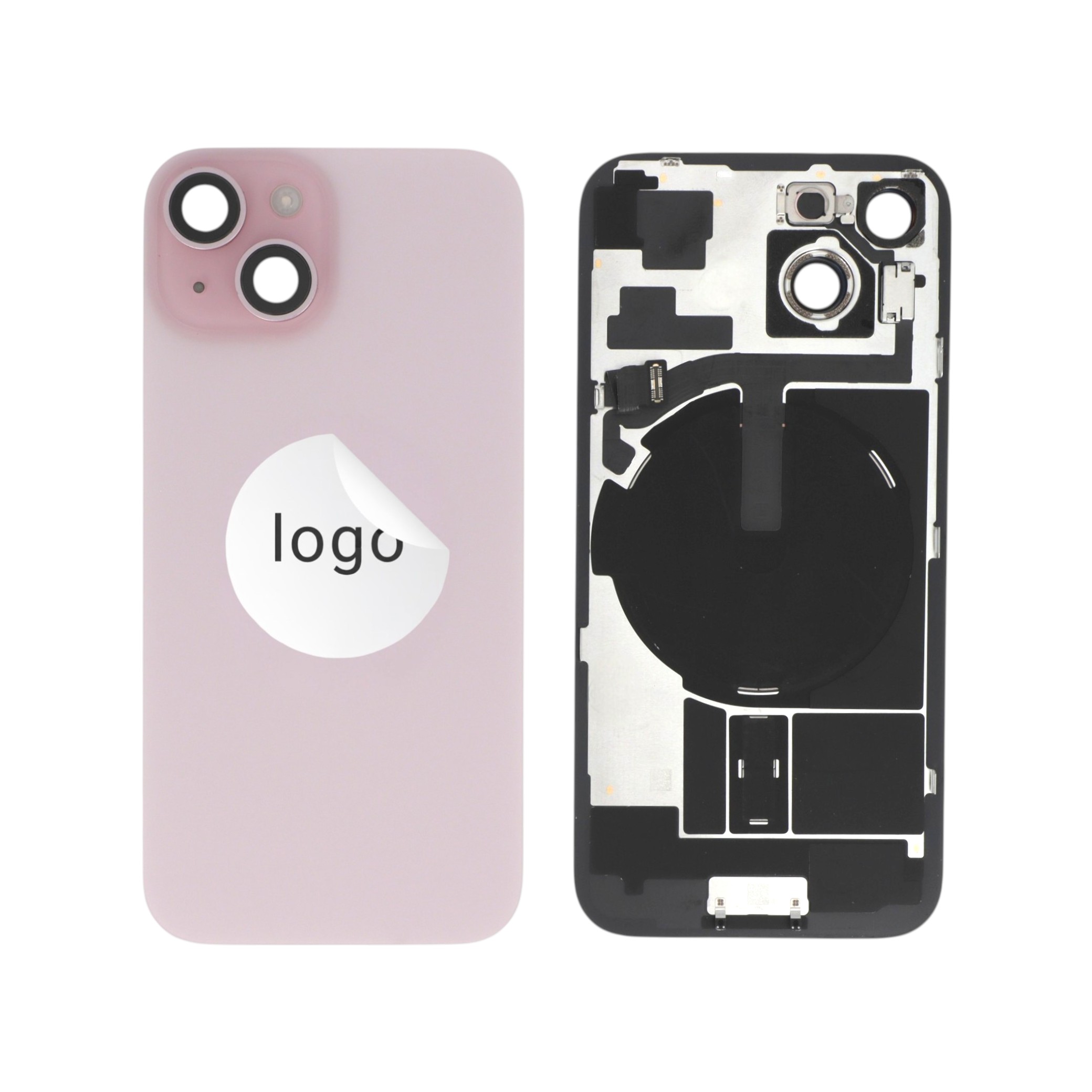 Sticlă capac spate Complet Roz cu componente iPhone 15 Pulled A