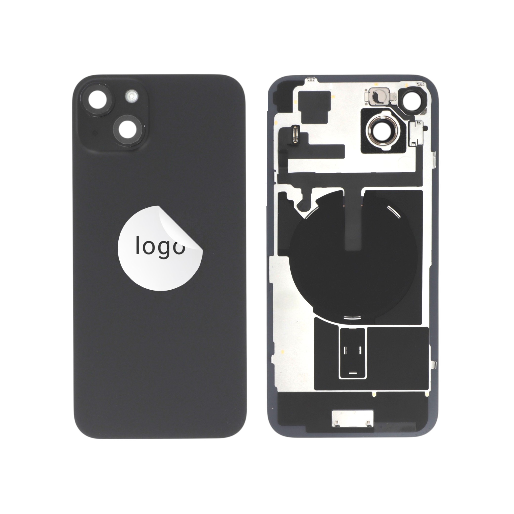 Sticlă capac spate complet negru cu componente iPhone 15 Plus Pulled A