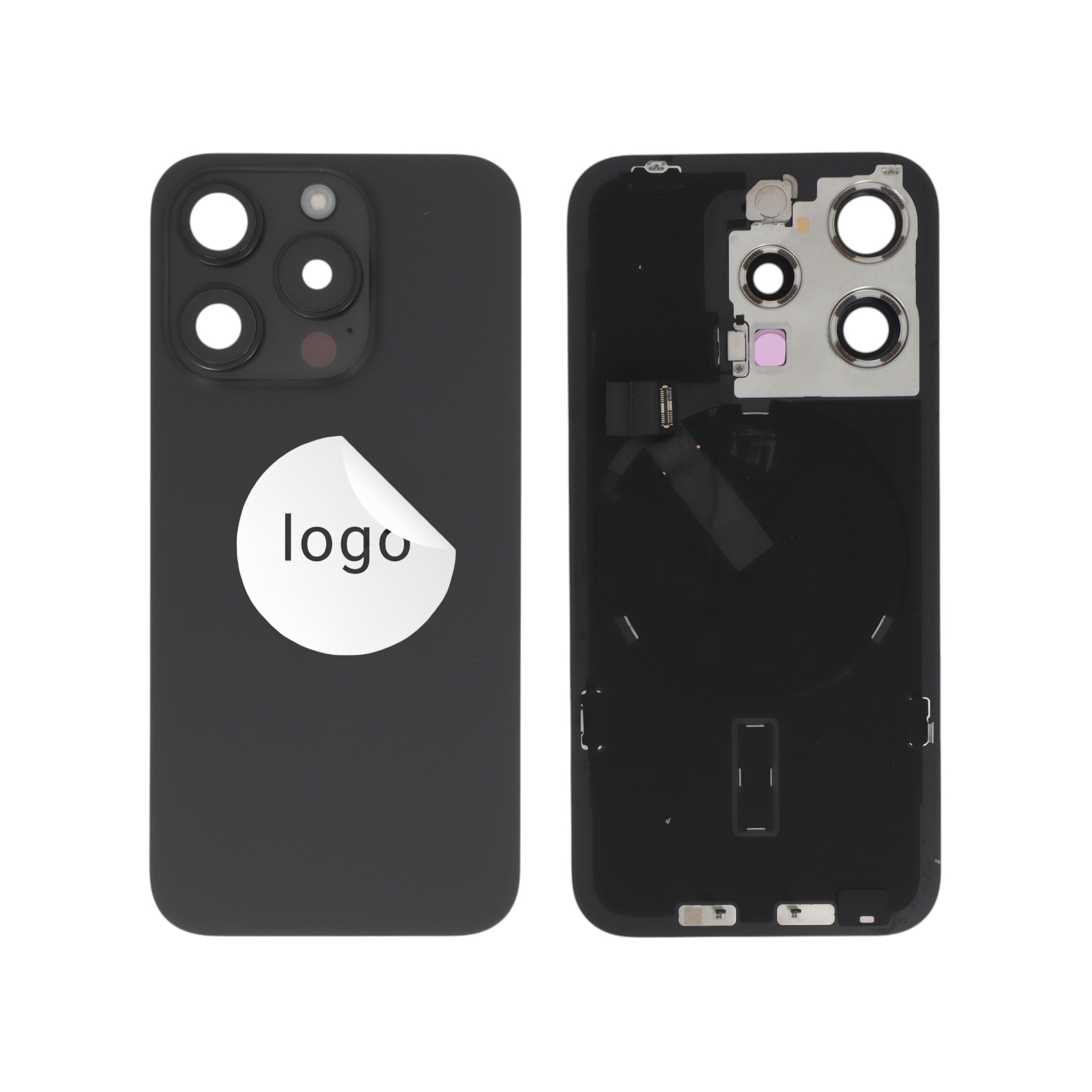 Capac spate Black Titanium cu componente iPhone 15 Pro, Pulled A