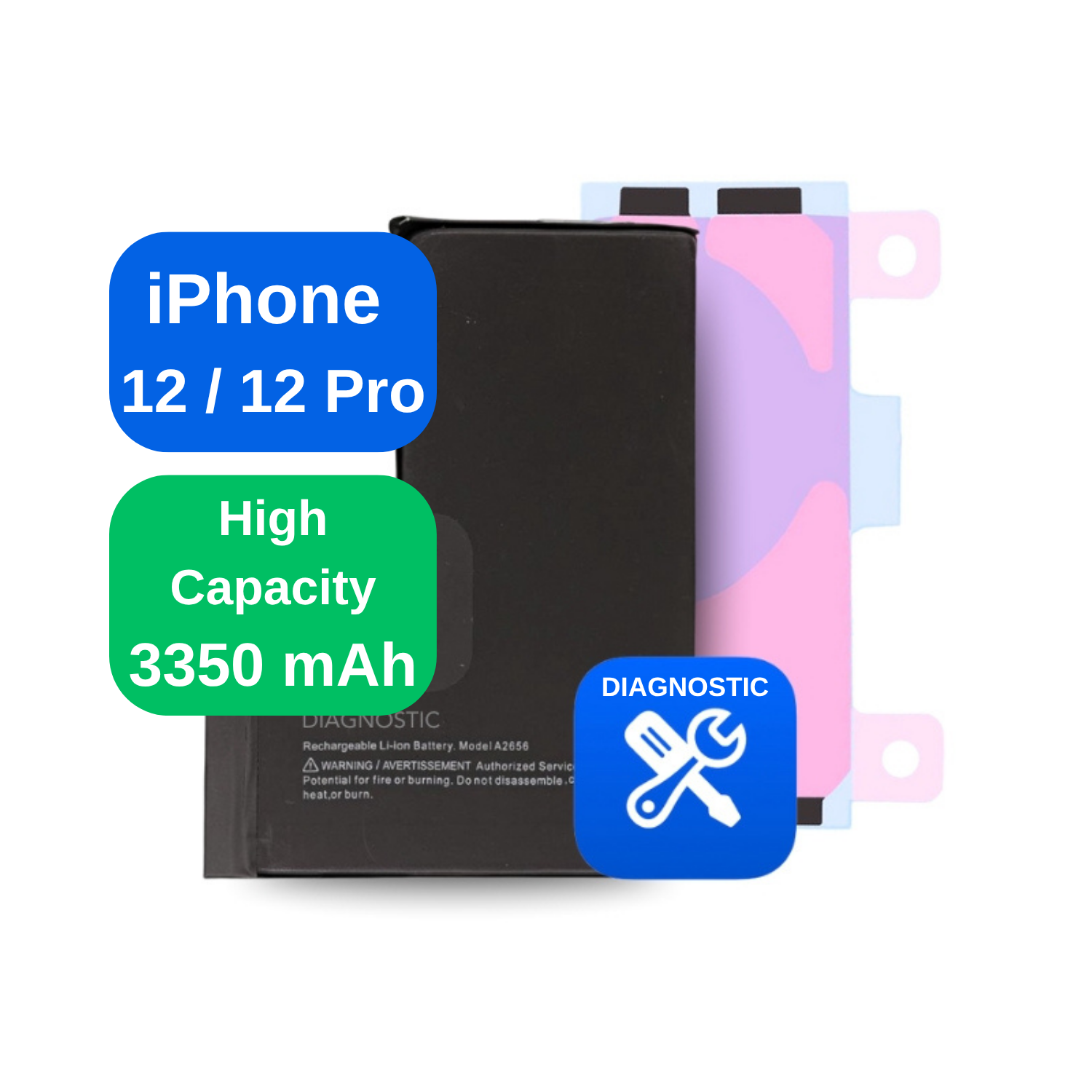 Baterie iPhone 12 12 Pro 3350 mAh, High Capacity Diagnostic (diagnoza)