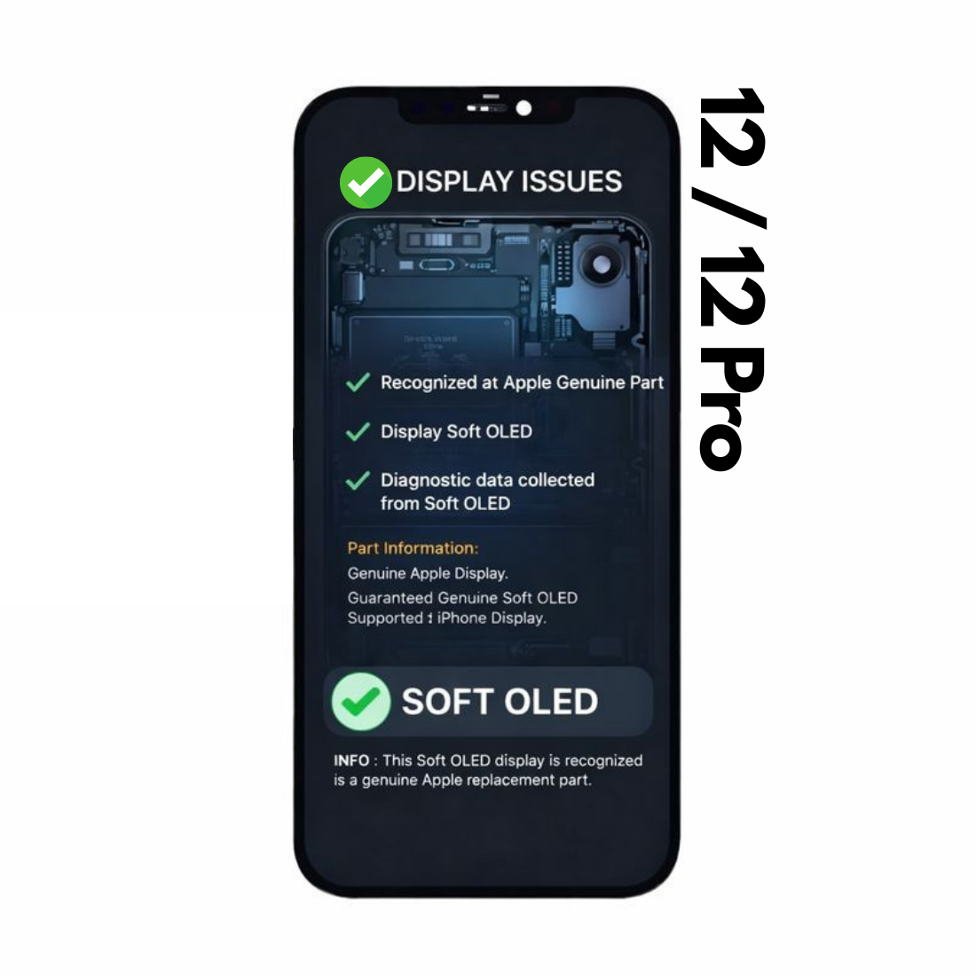 Display complet iPhone 12 / 12 Pro Soft OLED Prime cu diagnoză