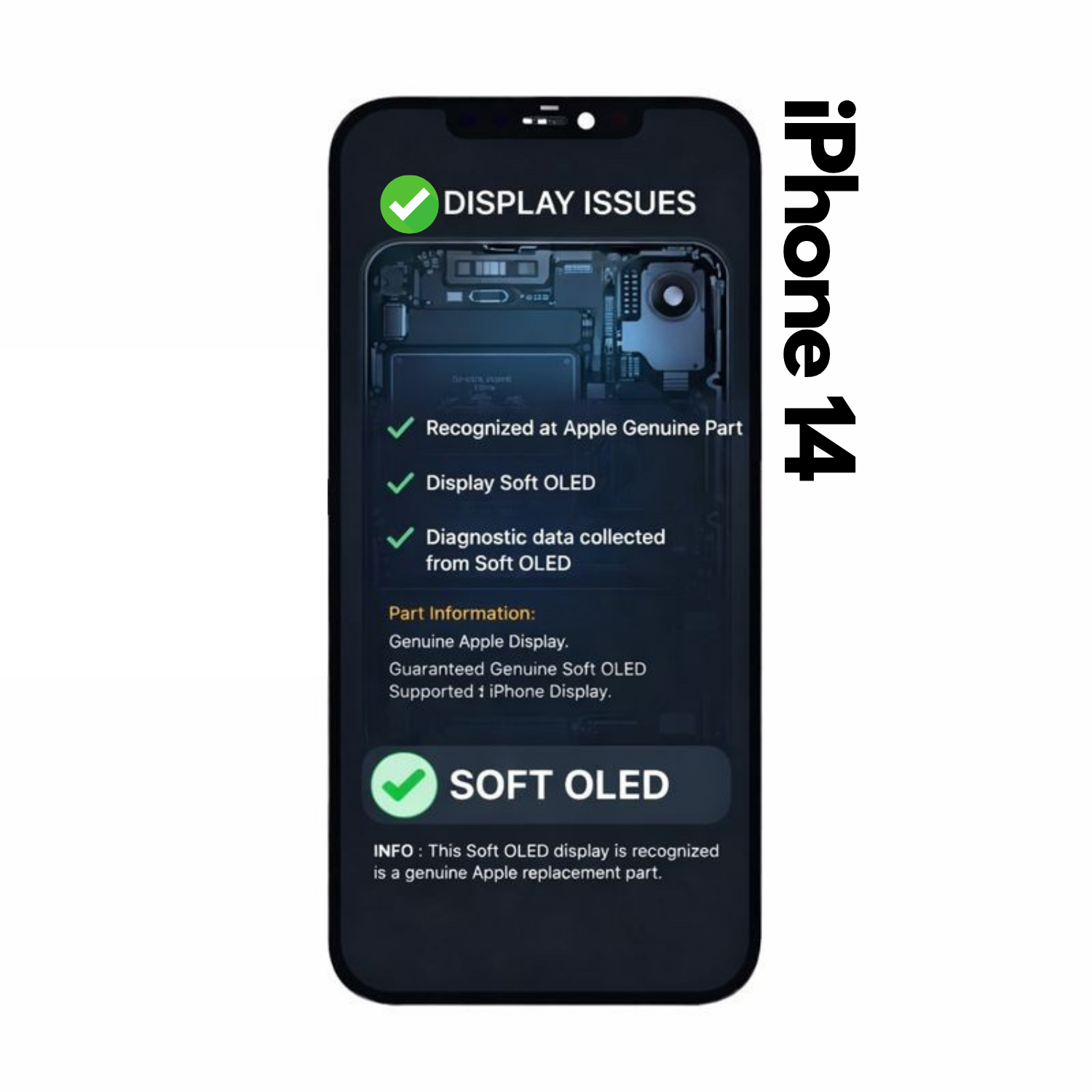 Display Soft OLED Diagnostic iPhone 14 cu diagnoză