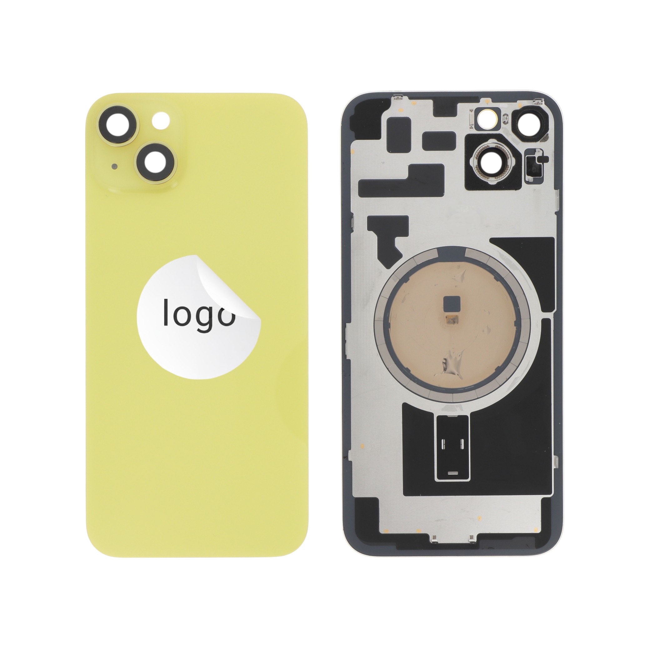 Sticlă capac spate Yellow iPhone 14 Plus Original Pulled Grade A