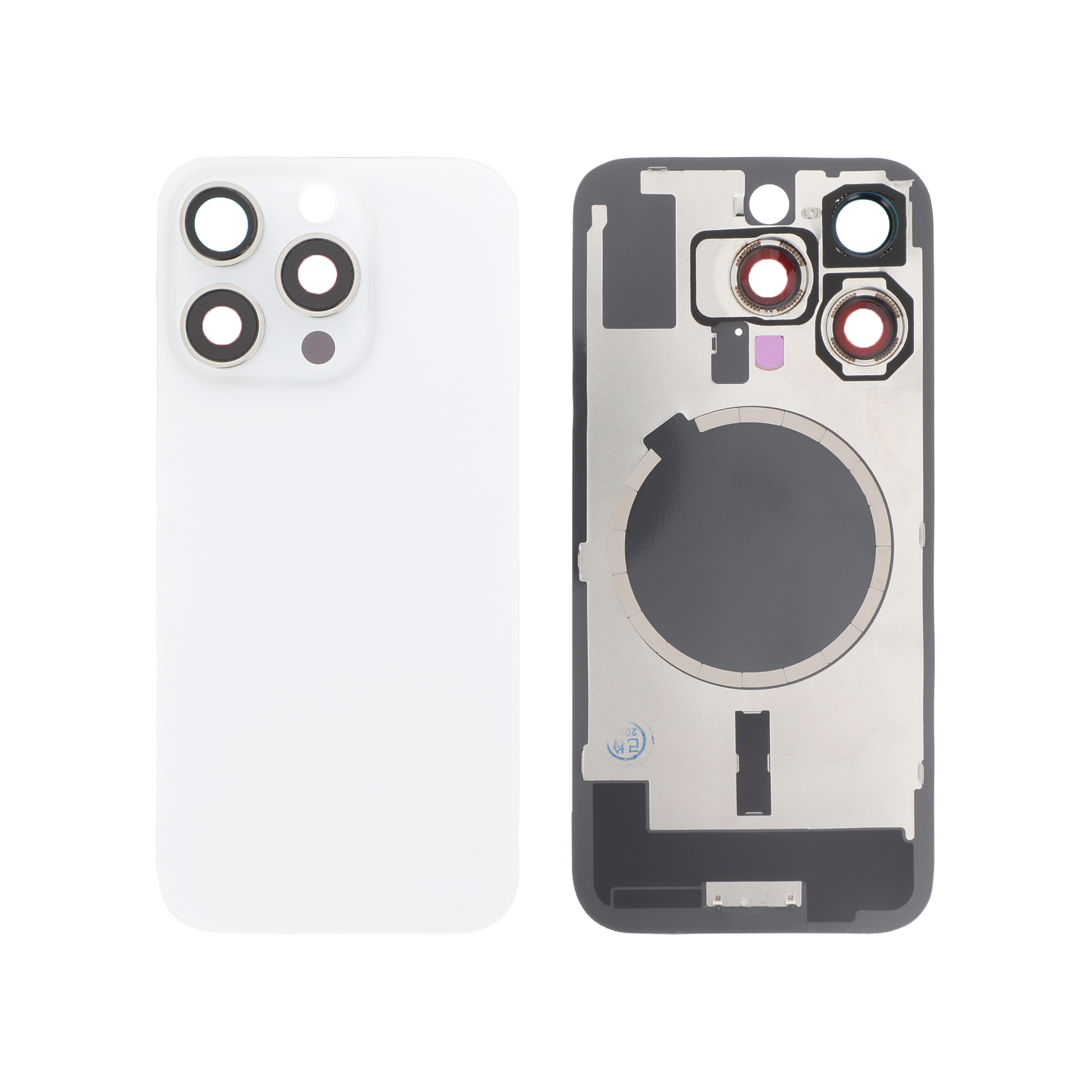 Capac spate White Titanium cu MagSafe fara logo iPhone 16 Pro