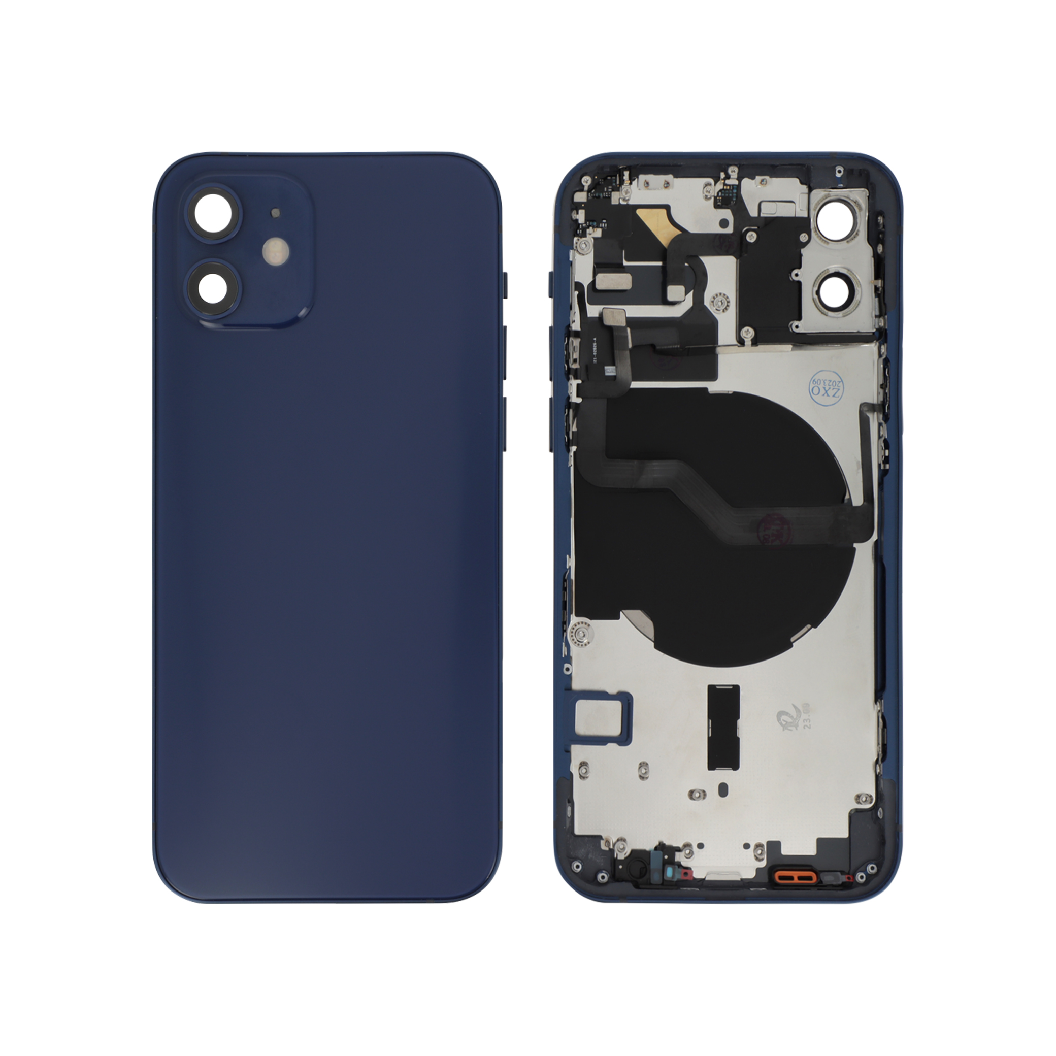 Carcasă completă complet albastru iPhone 12, fara logo, compatibil