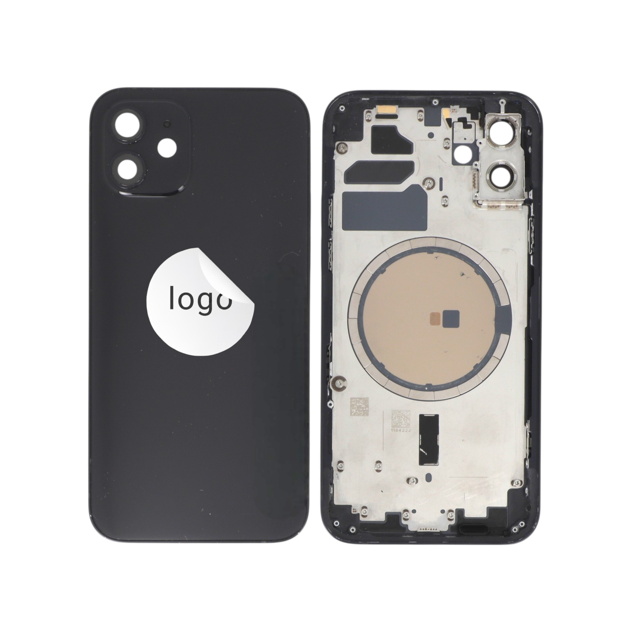 Sticlă capac spate Black iPhone 12 OEM Pulled Grade A