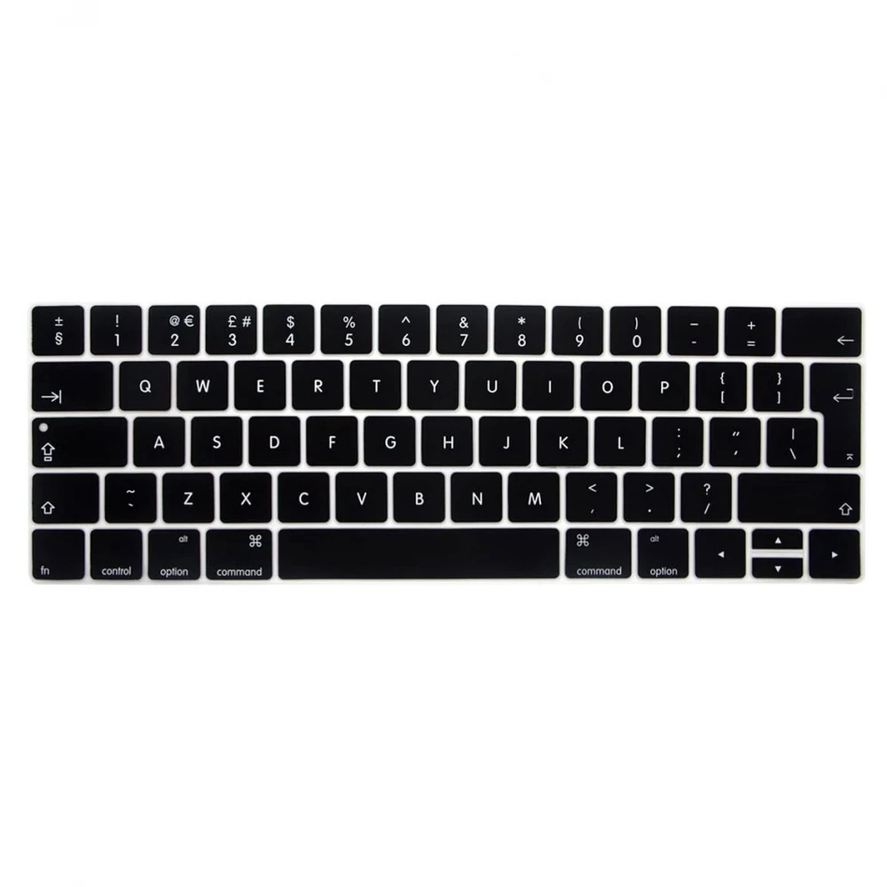 Folie de protectie pentru tastatura MacBook Pro A1706 A1707 A1989 A1990 A2159 2016-2019, Negru, Layout UK