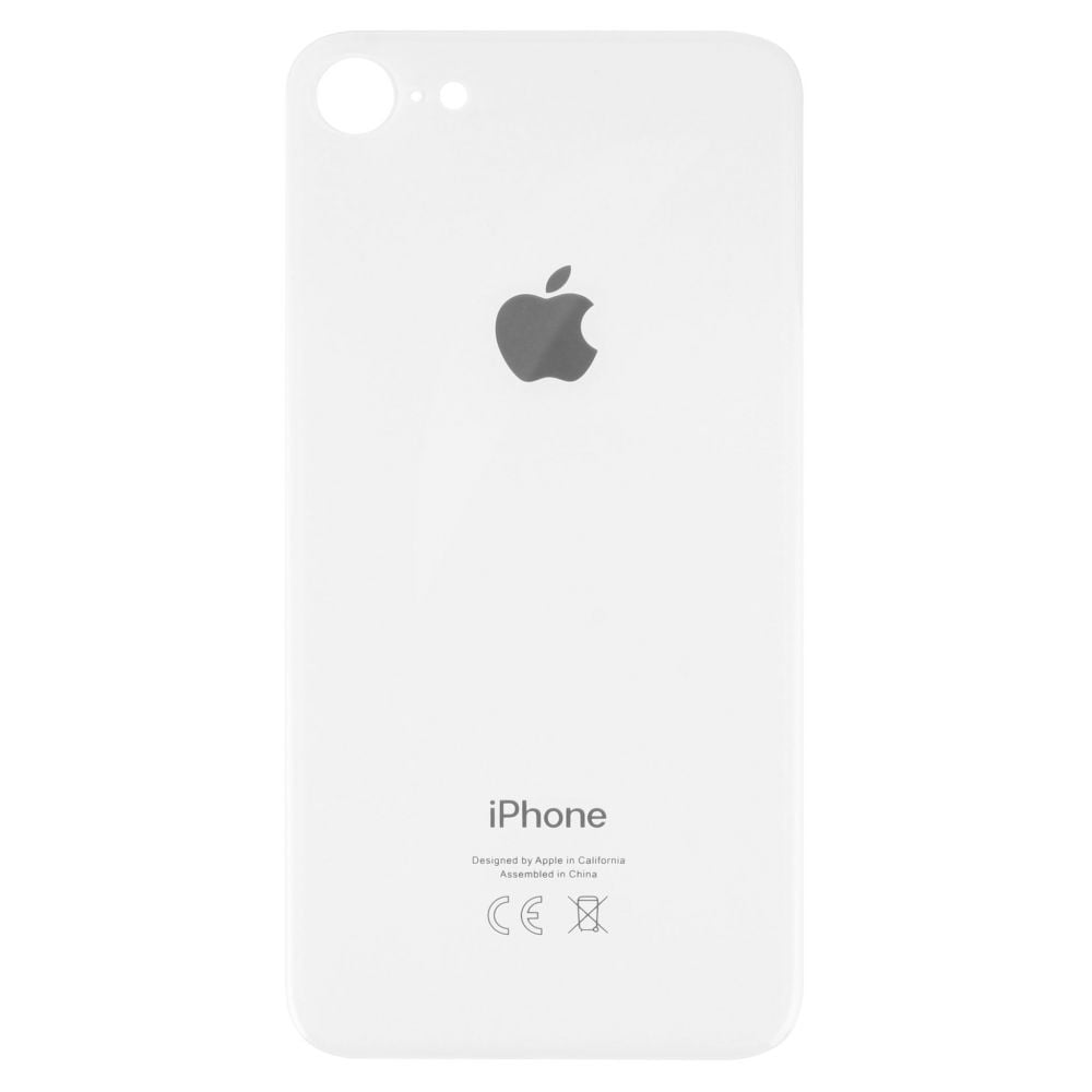Sticla spate compatibila Apple iPhone 8 Alb Big Hole