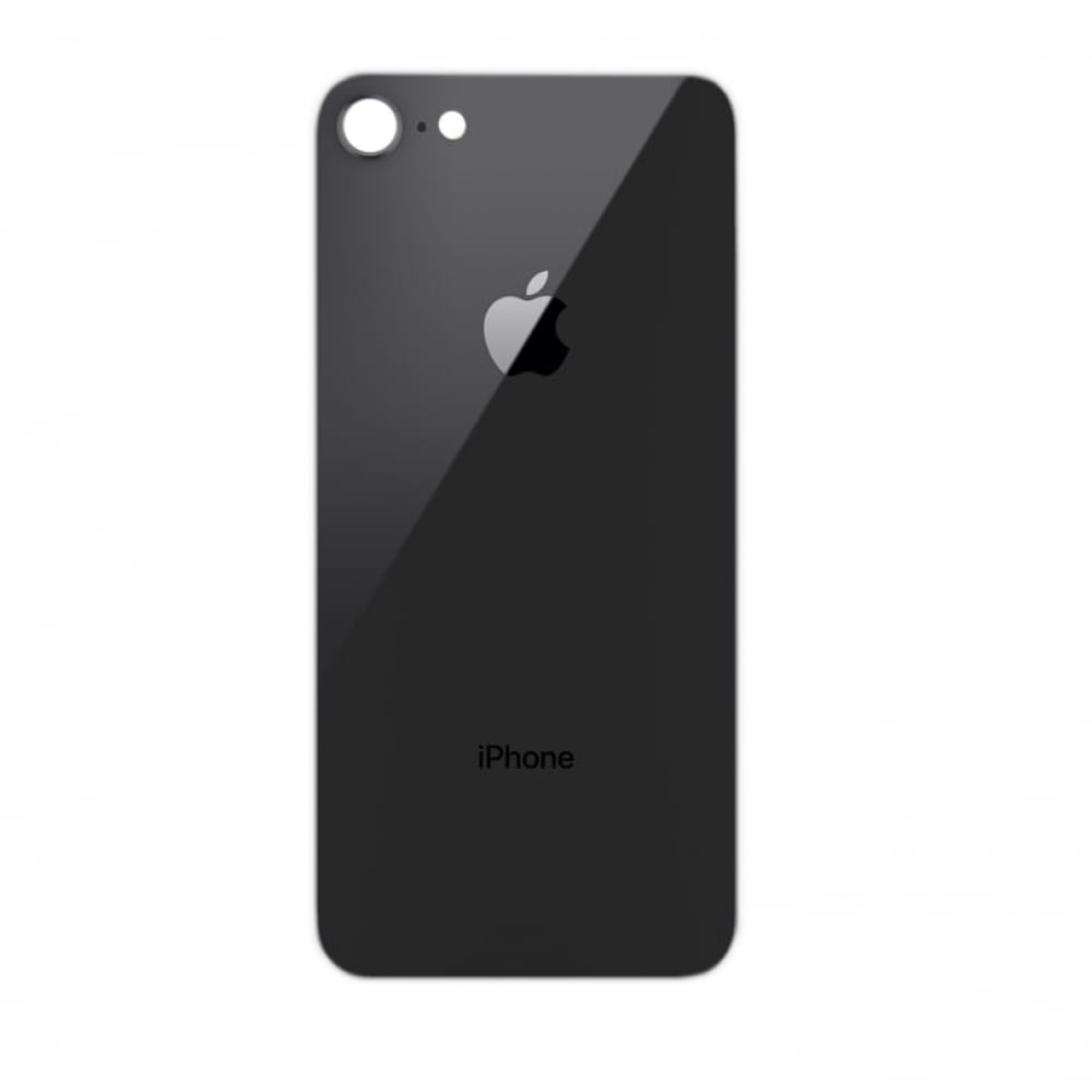 Sticla spate iPhone 8 Space Grey Big Hole