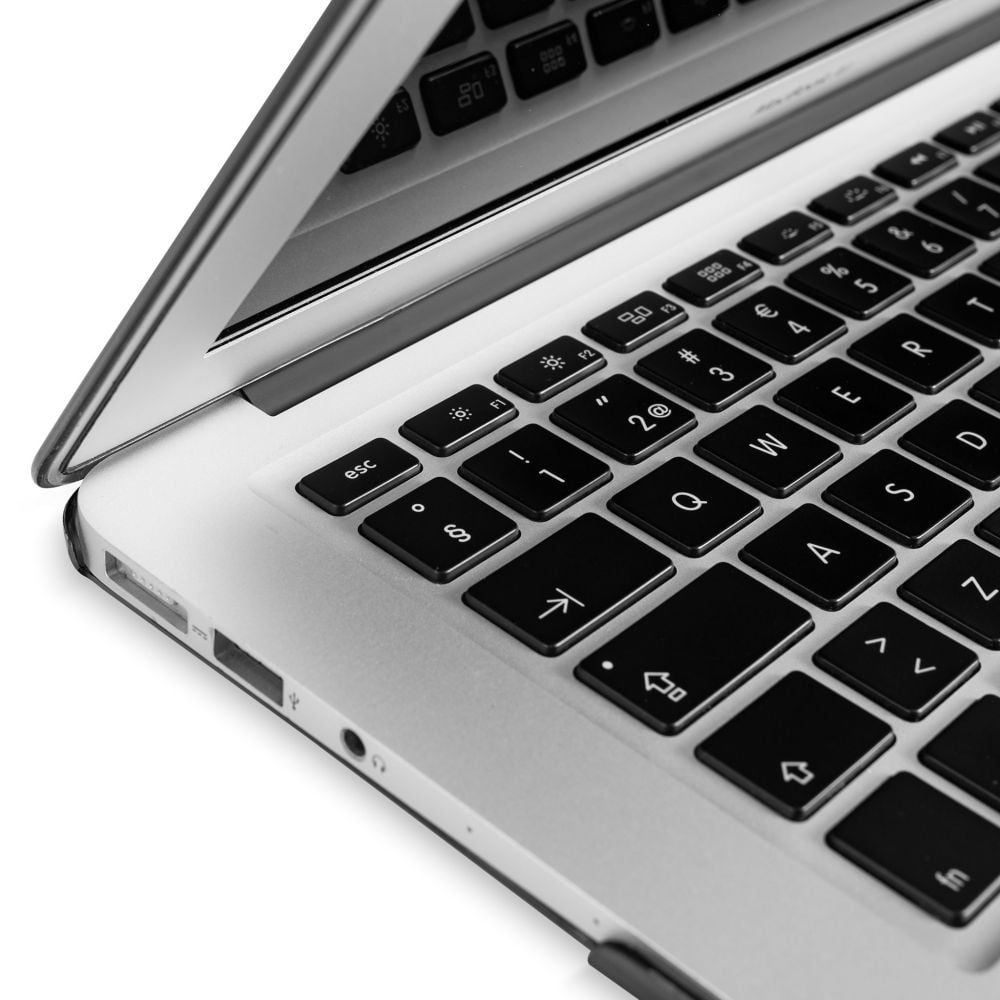 Carcasa de protectie pentru MacBook Air 13-inch A1369, A1466 - Negru Transparent Lucios