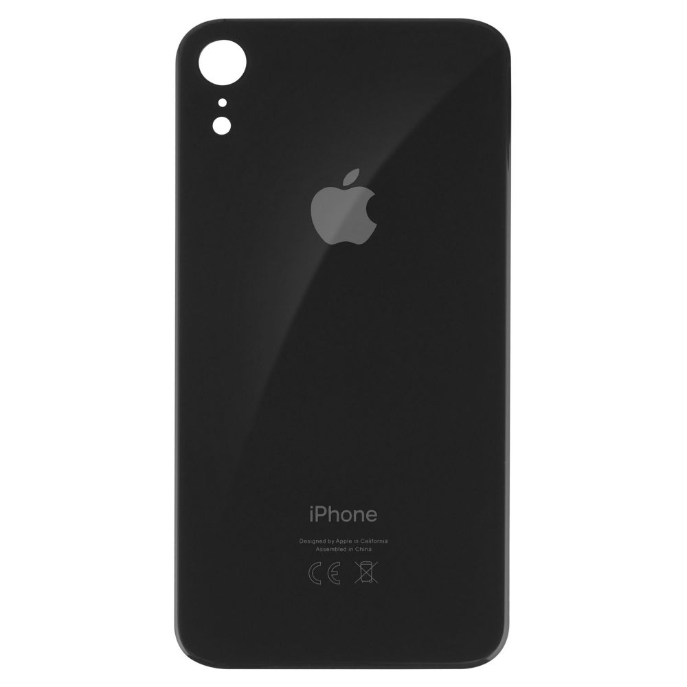 Sticla spate compatibila Apple iPhone XR Space Grey Big Hole