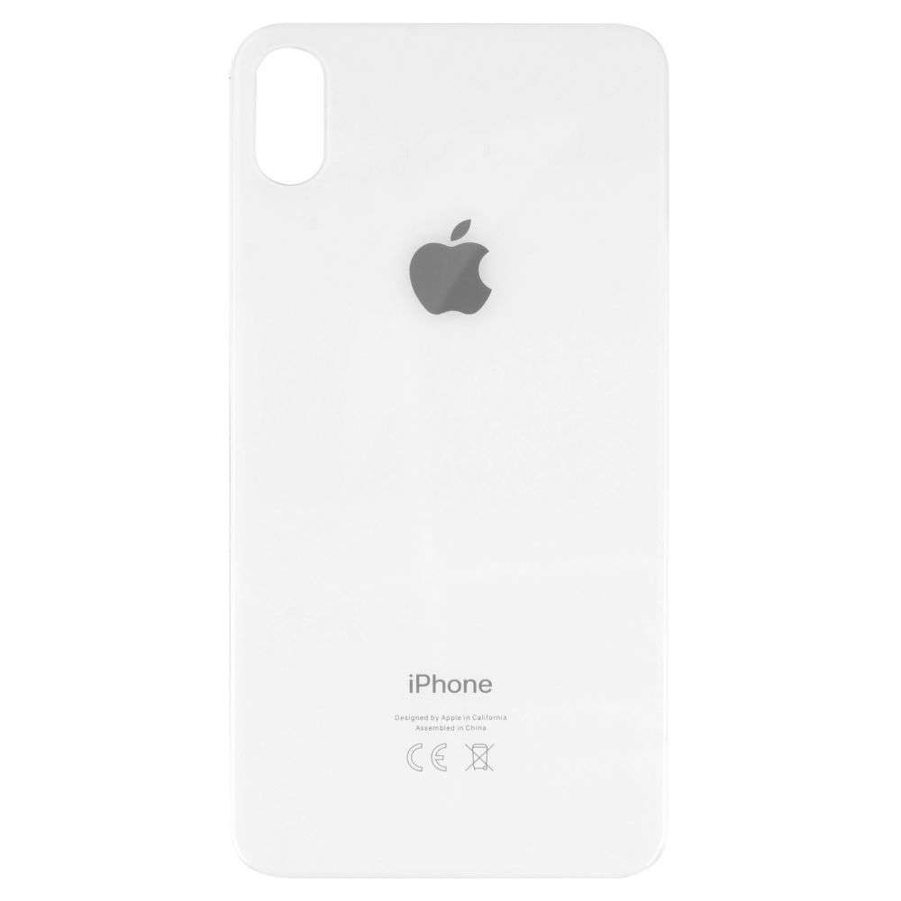 Sticla spate compatibila Apple iPhone XS Max Alb Big Hole