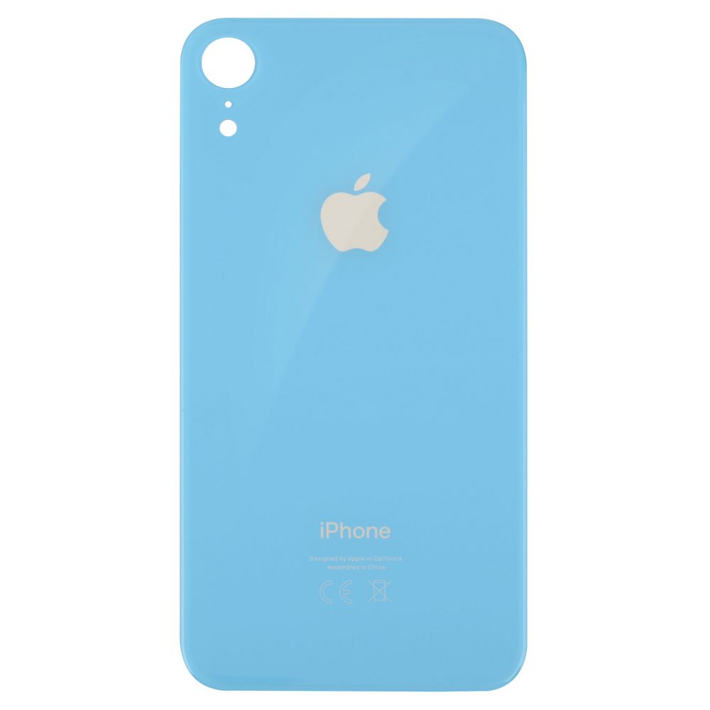 Sticla spate compatibila Apple iPhone XR Blue Big Hole