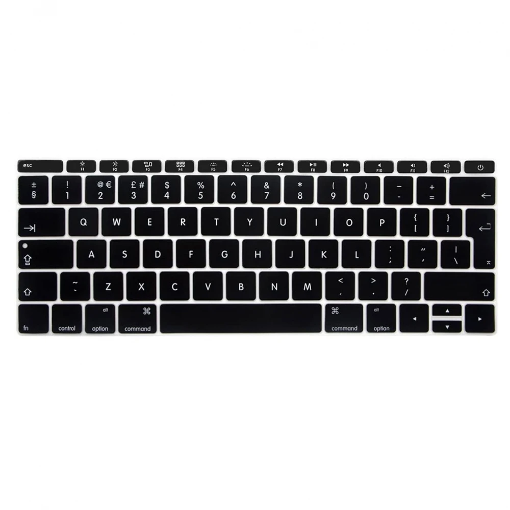 Folie de protectie pentru tastatura MacBook A1534, A1708, Negru, Layout UK