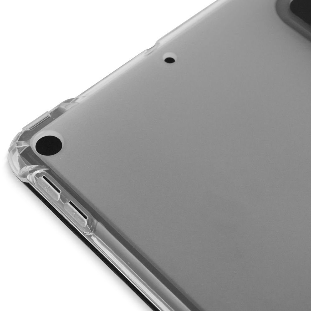 Husă Flip Magnetică cu spate transparent și suport Stylus Stylus iPad Mini 5 - Negru