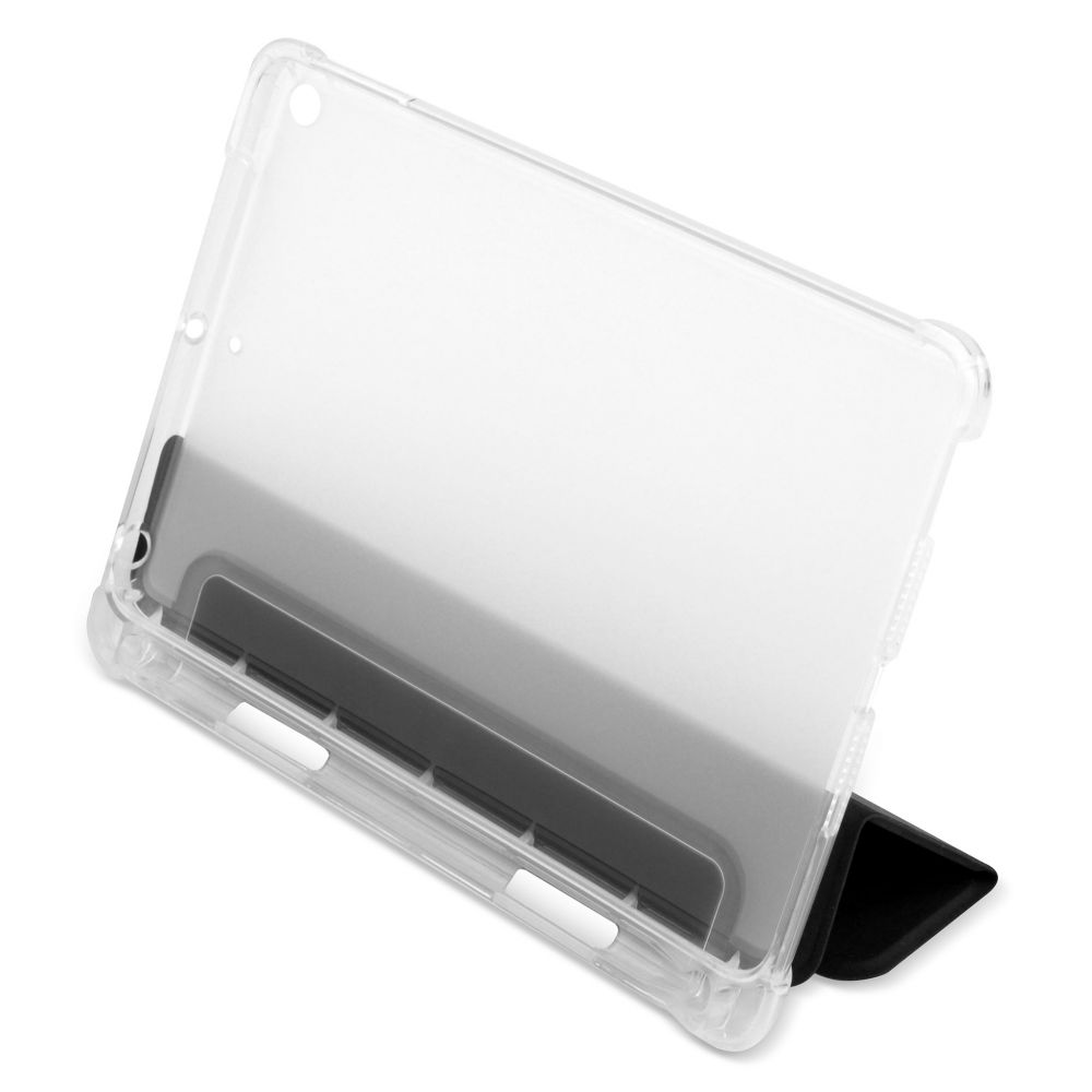 Husă Flip Magnetică cu spate transparent și suport Stylus Stylus iPad Mini 5 - Negru