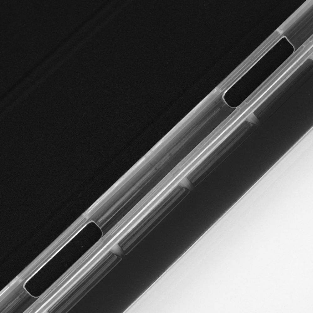 Husă Flip Magnetică cu spate transparent și suport Stylus Stylus iPad Mini 5 - Negru