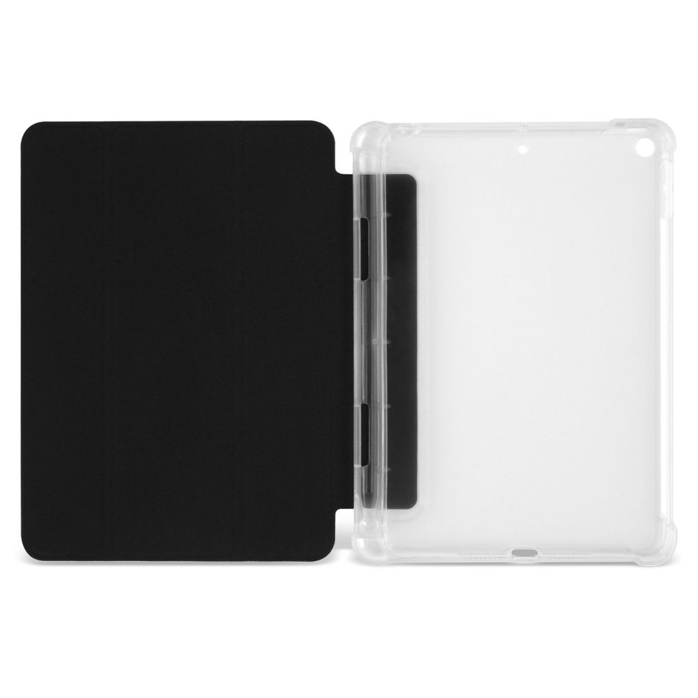 Husă Flip Magnetică cu spate transparent și suport Stylus Stylus iPad Mini 5 - Negru