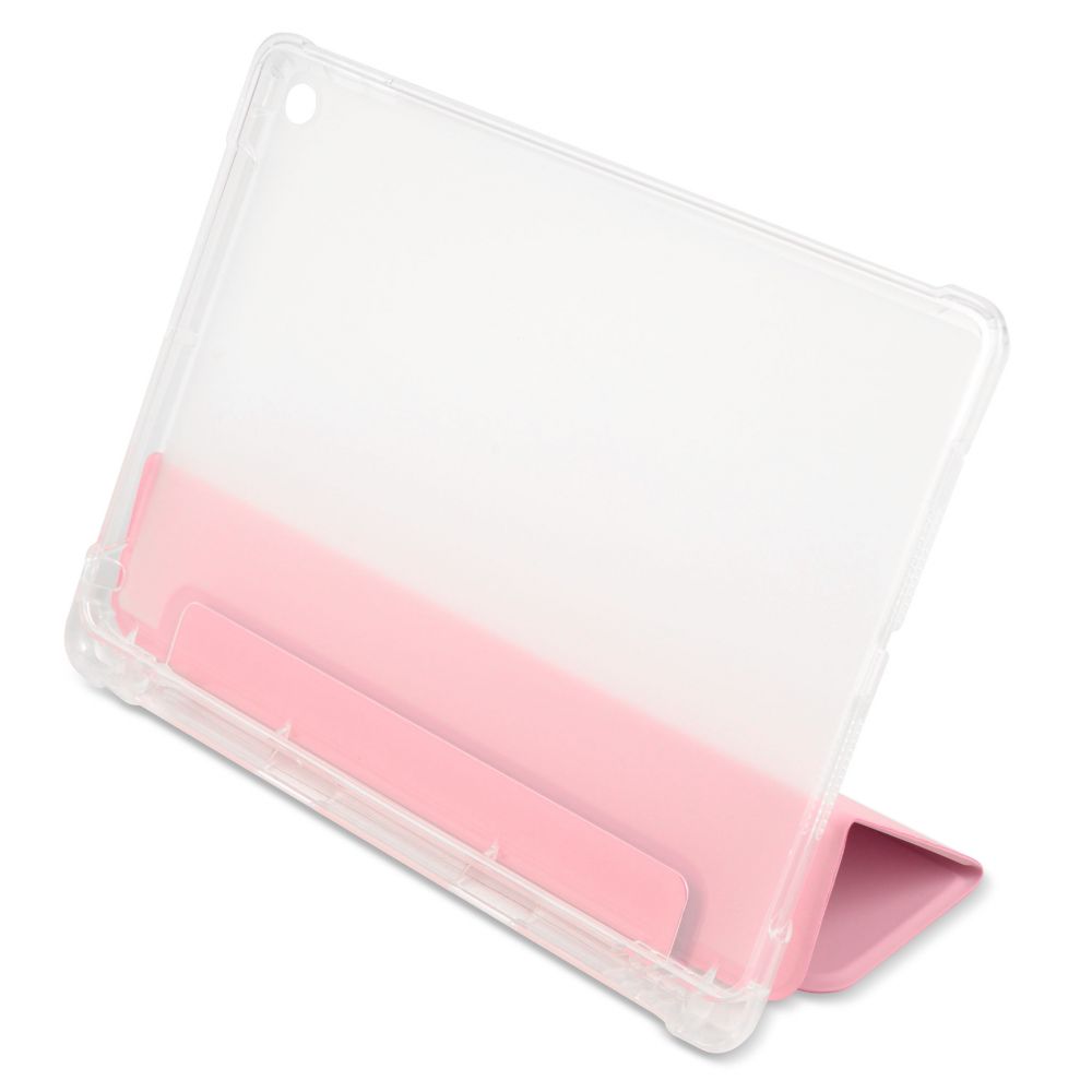 Husă magnetică cu spate transparent, colțuri întărite și suport Stylus iPad 7 / 8 10.2 inch Roz