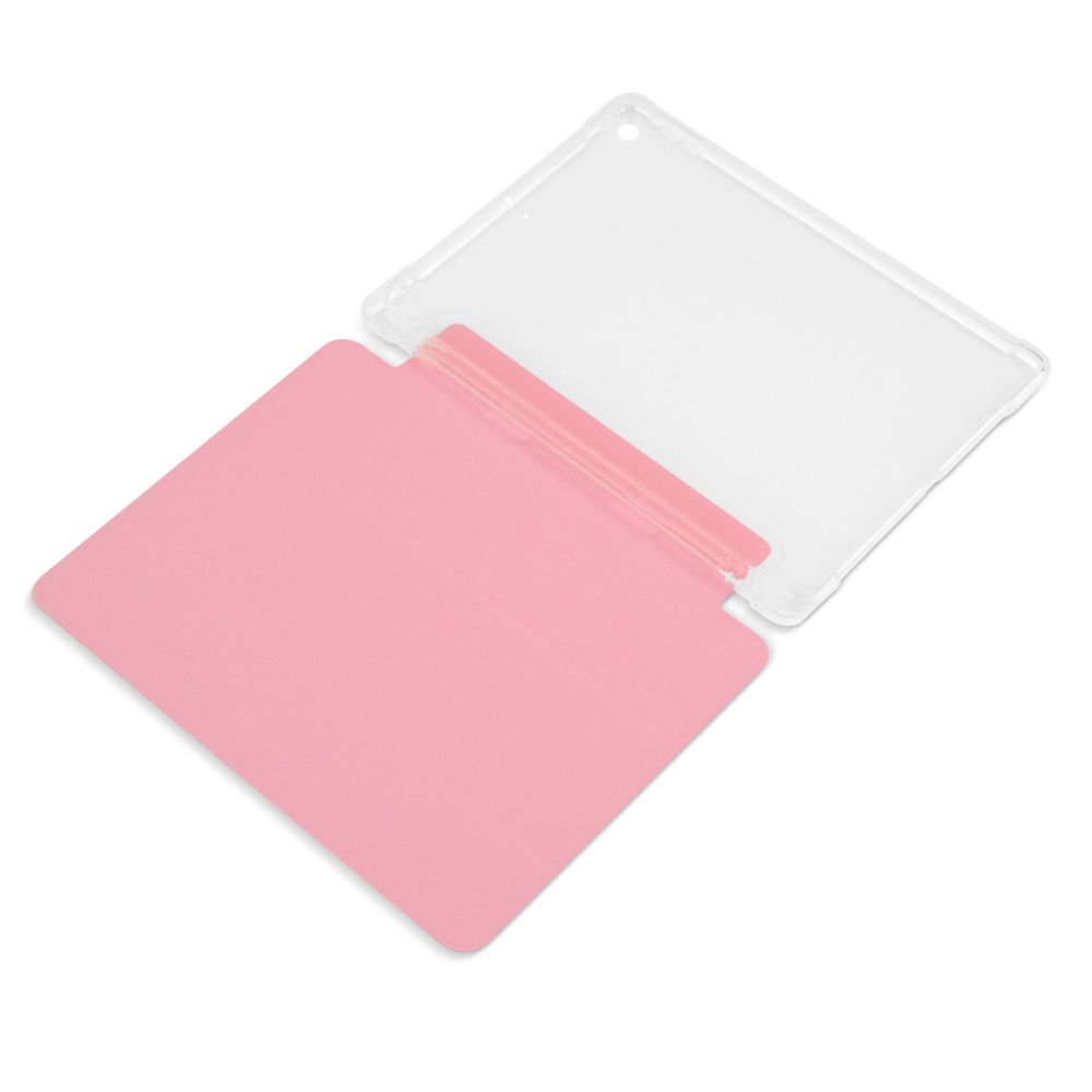 Husă magnetică cu spate transparent, colțuri întărite și suport Stylus iPad 7 / 8 10.2 inch Roz