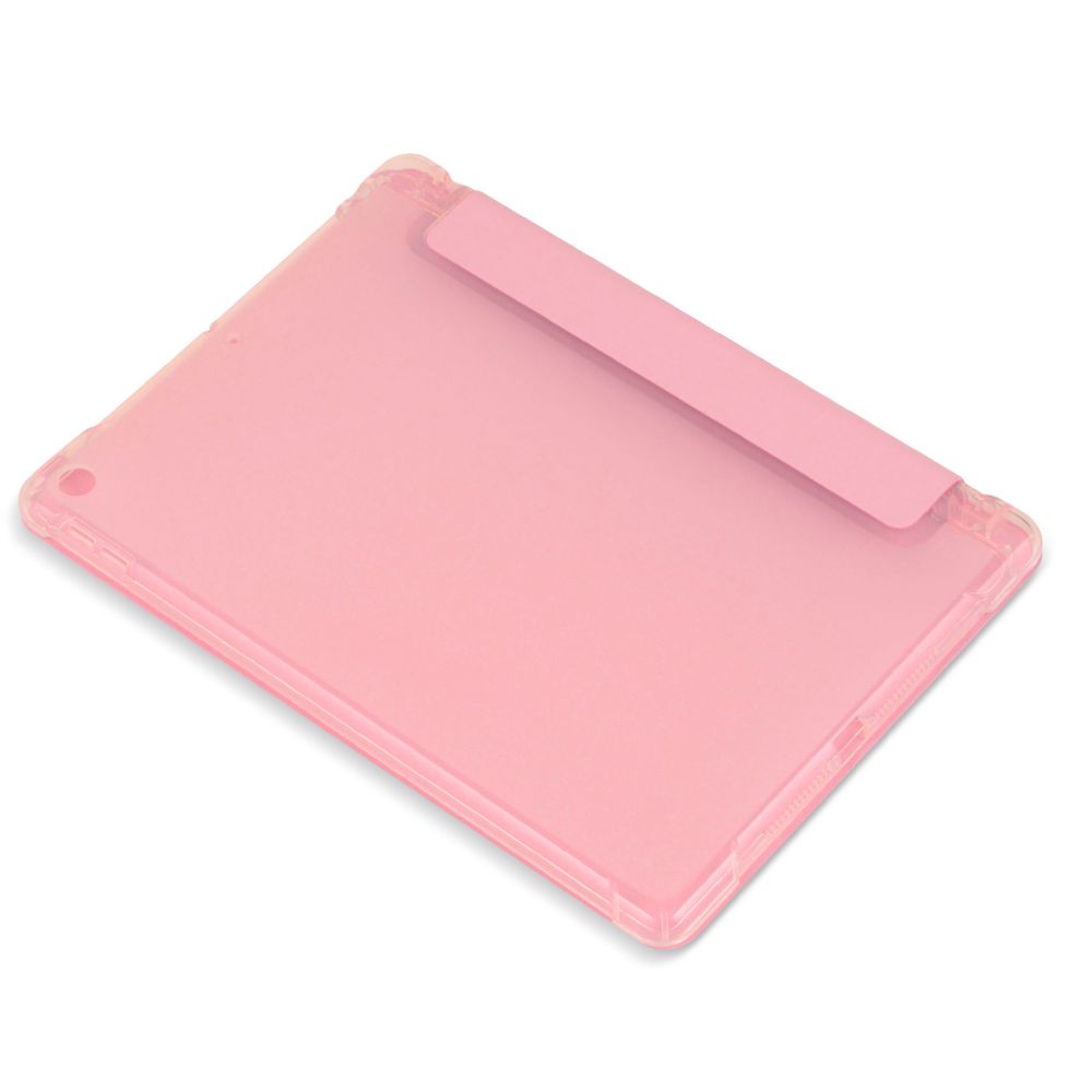 Husă magnetică cu spate transparent, colțuri întărite și suport Stylus iPad 7 / 8 10.2 inch Roz