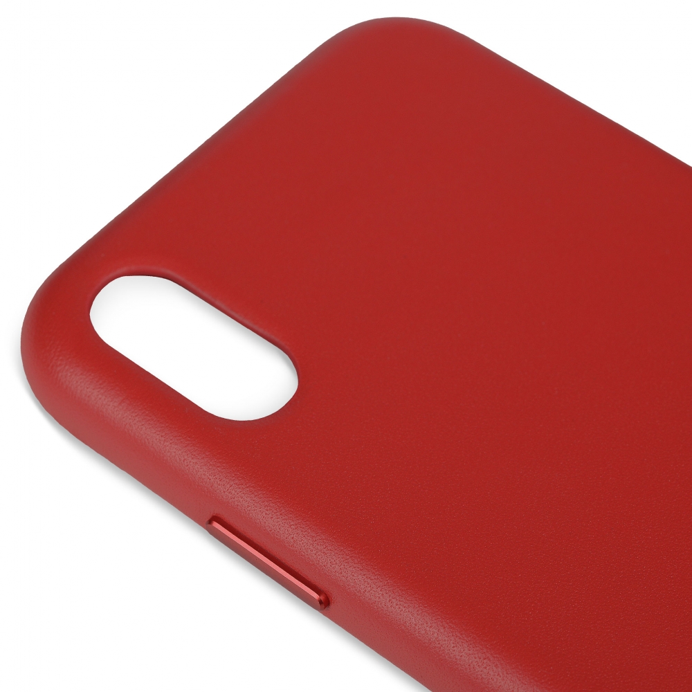 Husă din piele naturală Apple iPhone XR - Roșu