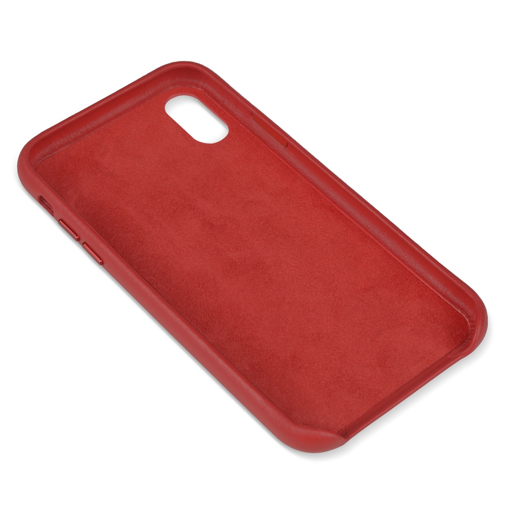 Husă din piele naturală Apple iPhone XR - Roșu