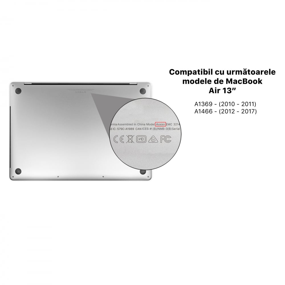 Carcasa de protectie pentru MacBook Air 13-inch A1369, A1466 - Shining Grey