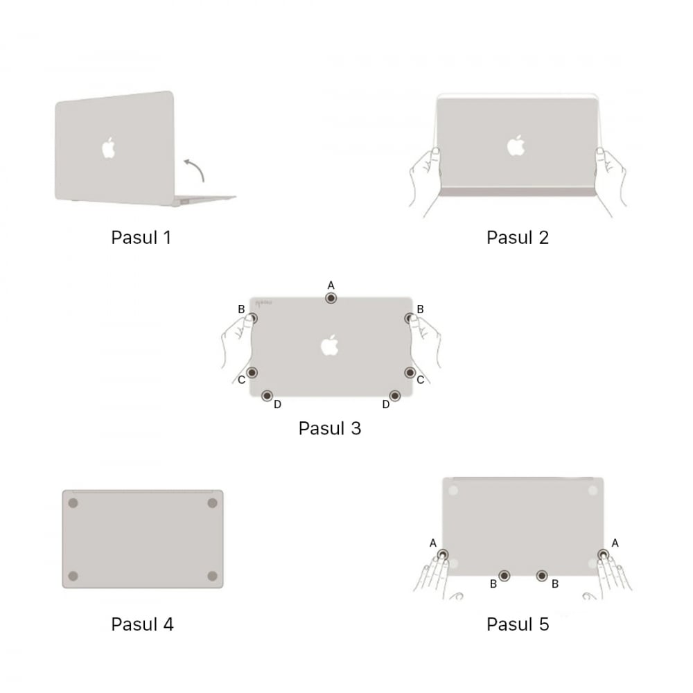 Carcasa de protectie pentru MacBook Air 13-inch A1369, A1466 - Shining Grey