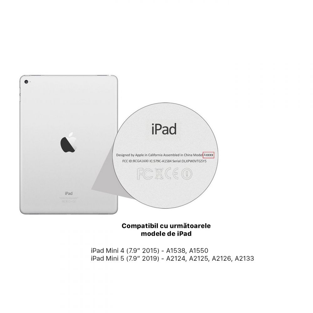 Husă magnetică cu spate transparent și colțuri întărite iPad Mini 4 / 5 7.9 inch - Roșu