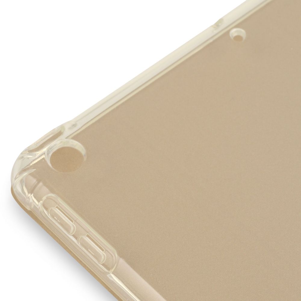 Husă magnetică cu spate transparent și colțuri întărite iPad 7 / 8 10.2 inch, Auriu