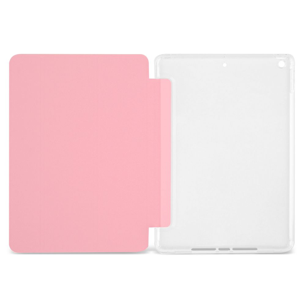 Husă magnetică cu spate transparent și colțuri întărite iPad 7 / 8 10.2 inch Roz