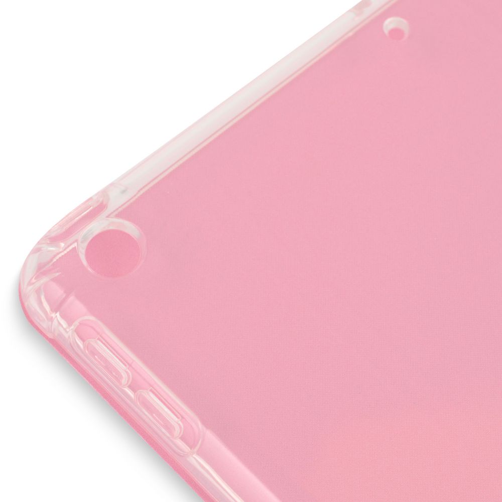 Husă magnetică cu spate transparent și colțuri întărite iPad 7 / 8 10.2 inch Roz