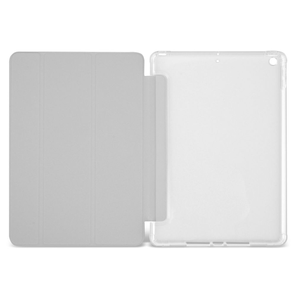 Husă magnetică cu spate transparent și colțuri întărite iPad 7 / 8 10.2 inch, Gri deschis