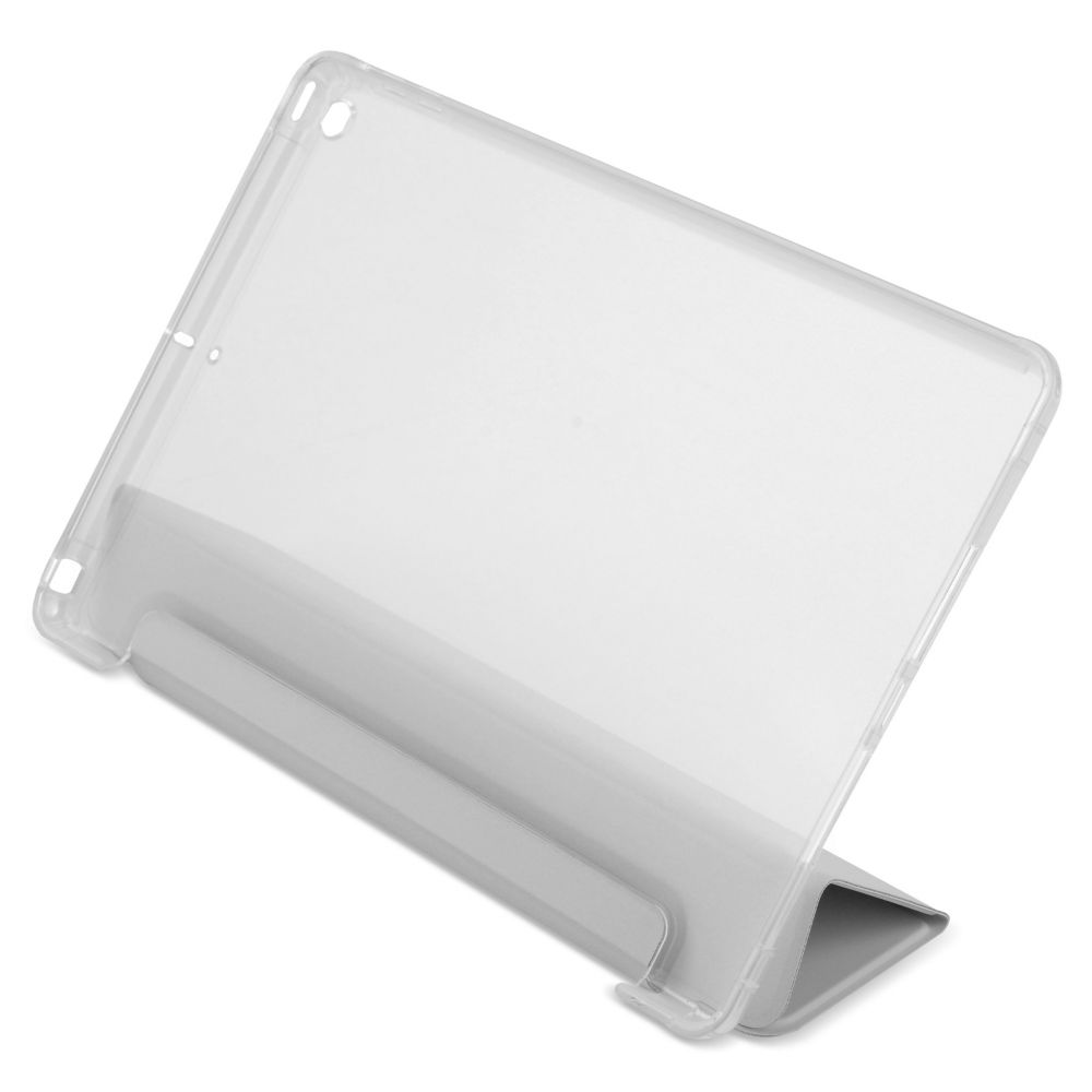 Husă magnetică cu spate transparent și colțuri întărite iPad 7 / 8 10.2 inch, Gri deschis