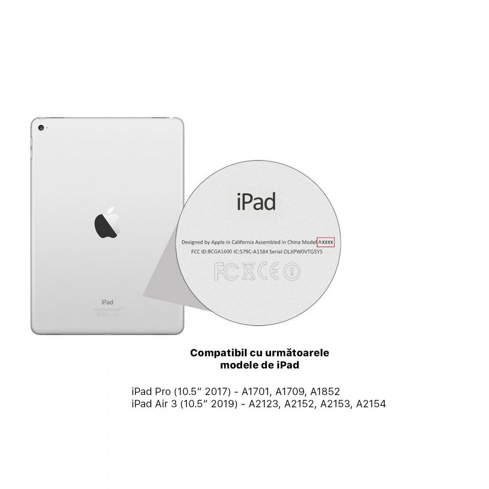 Husă magnetică cu spate transparent și colțuri întărite iPad Air 3 / iPad Pro 10.5, Roz