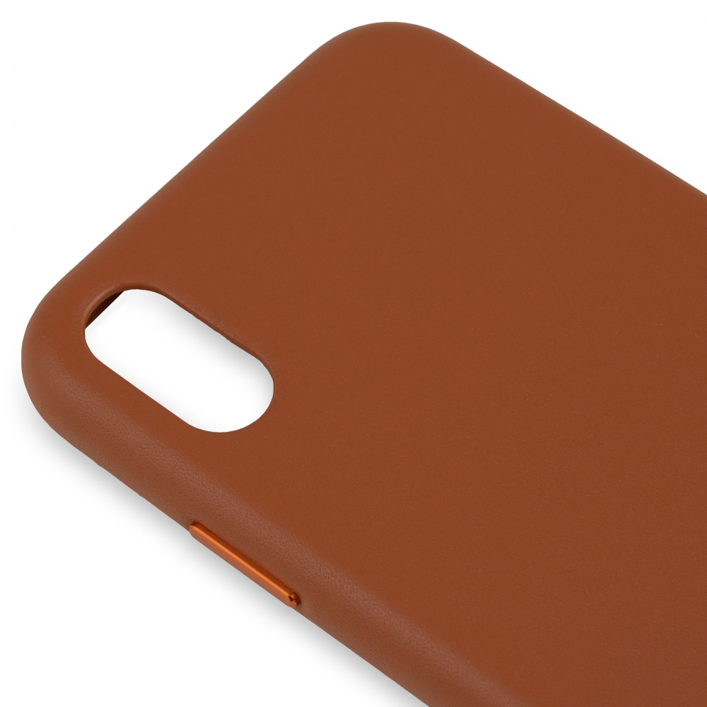 Husă din piele naturală Apple iPhone XR - Maro