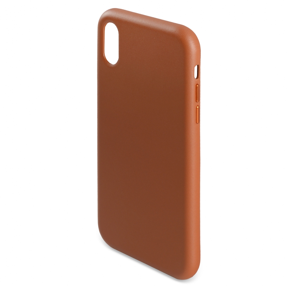 Husă din piele naturală Apple iPhone XR - Maro