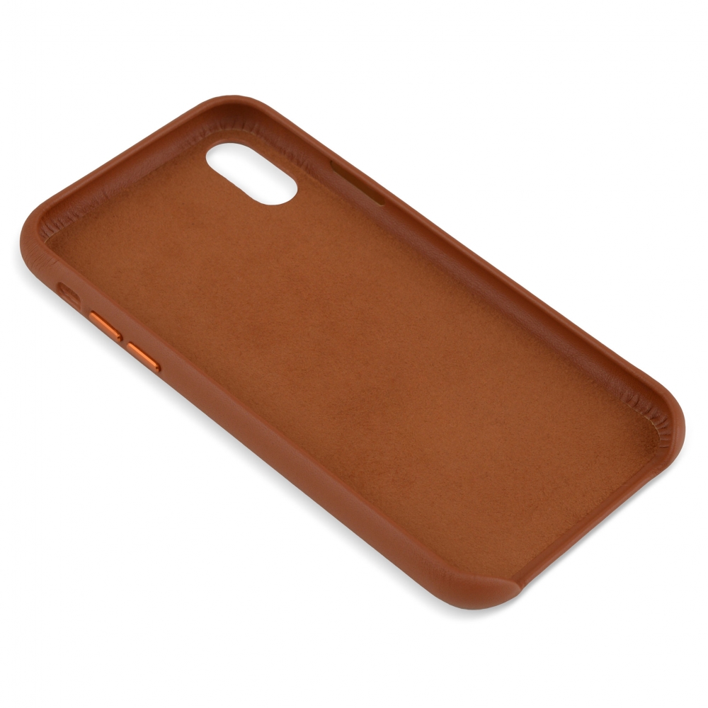 Husă din piele naturală Apple iPhone XR - Maro