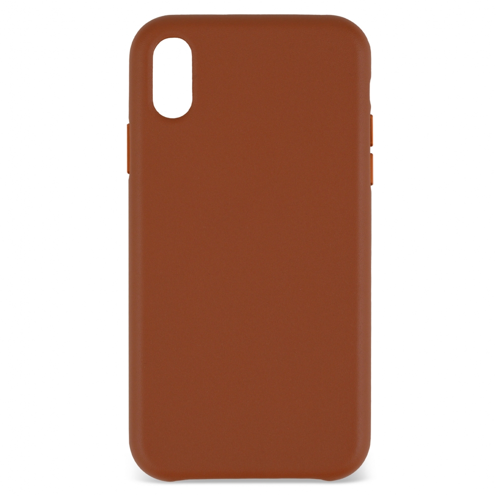 Husă din piele naturală Apple iPhone XR - Maro