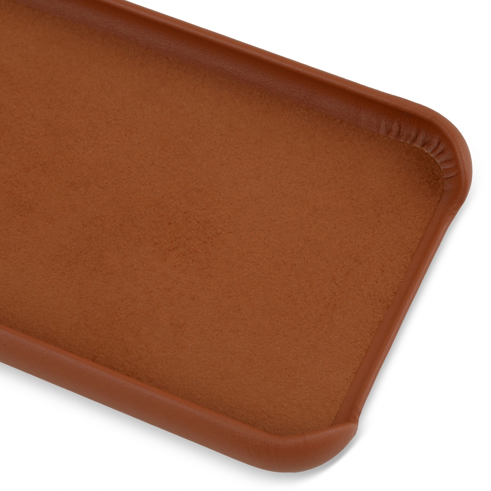 Husă din piele naturală Apple iPhone XR - Maro