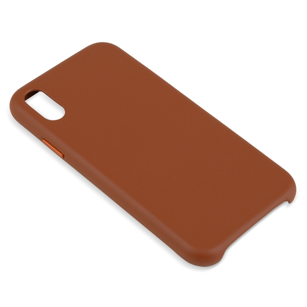 Husă din piele naturală Apple iPhone XR - Maro