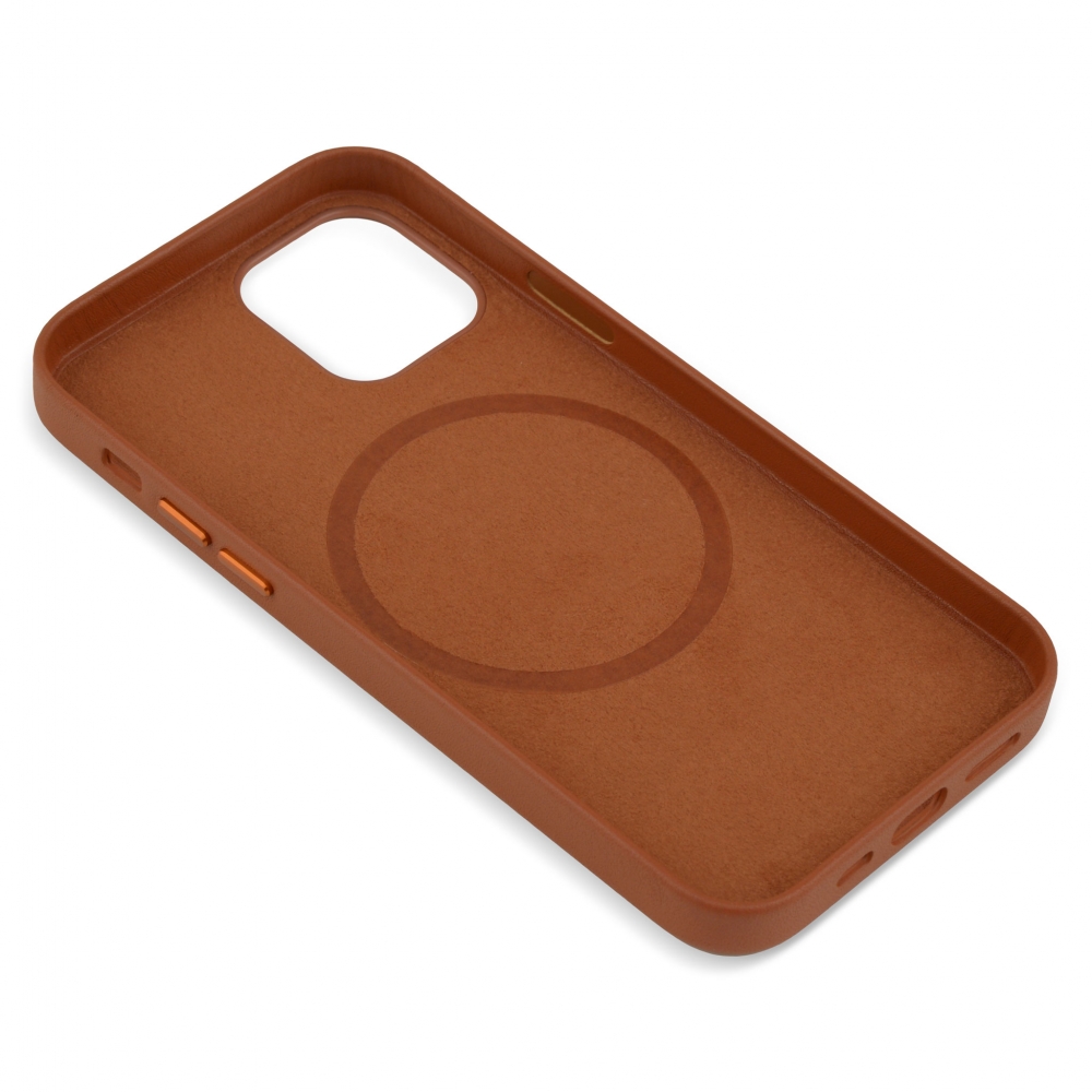 Husă din piele naturală cu MagSafe Apple iPhone 12 mini, Maro