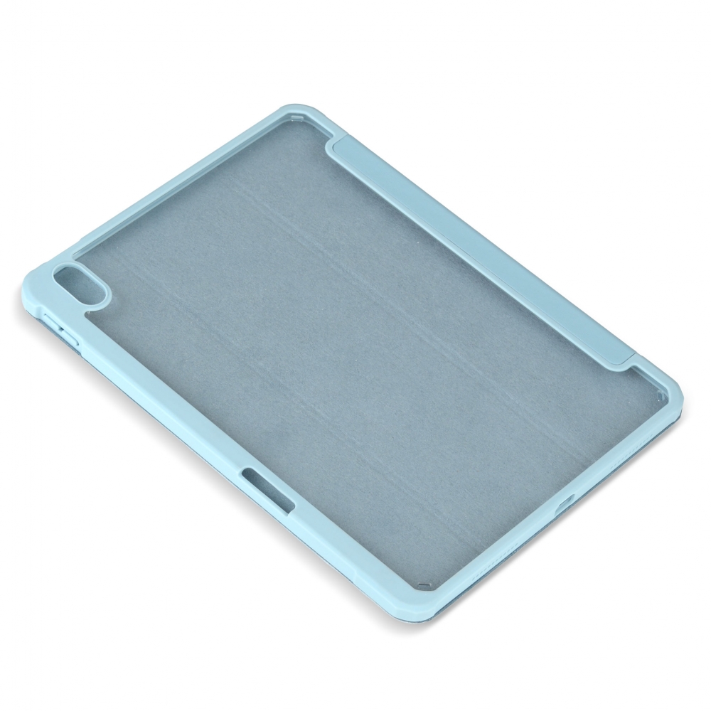 Husă magnetică cu spate acrilic, colțuri întărite și suport Stylus iPad Air 4 10.9, Haze Blue